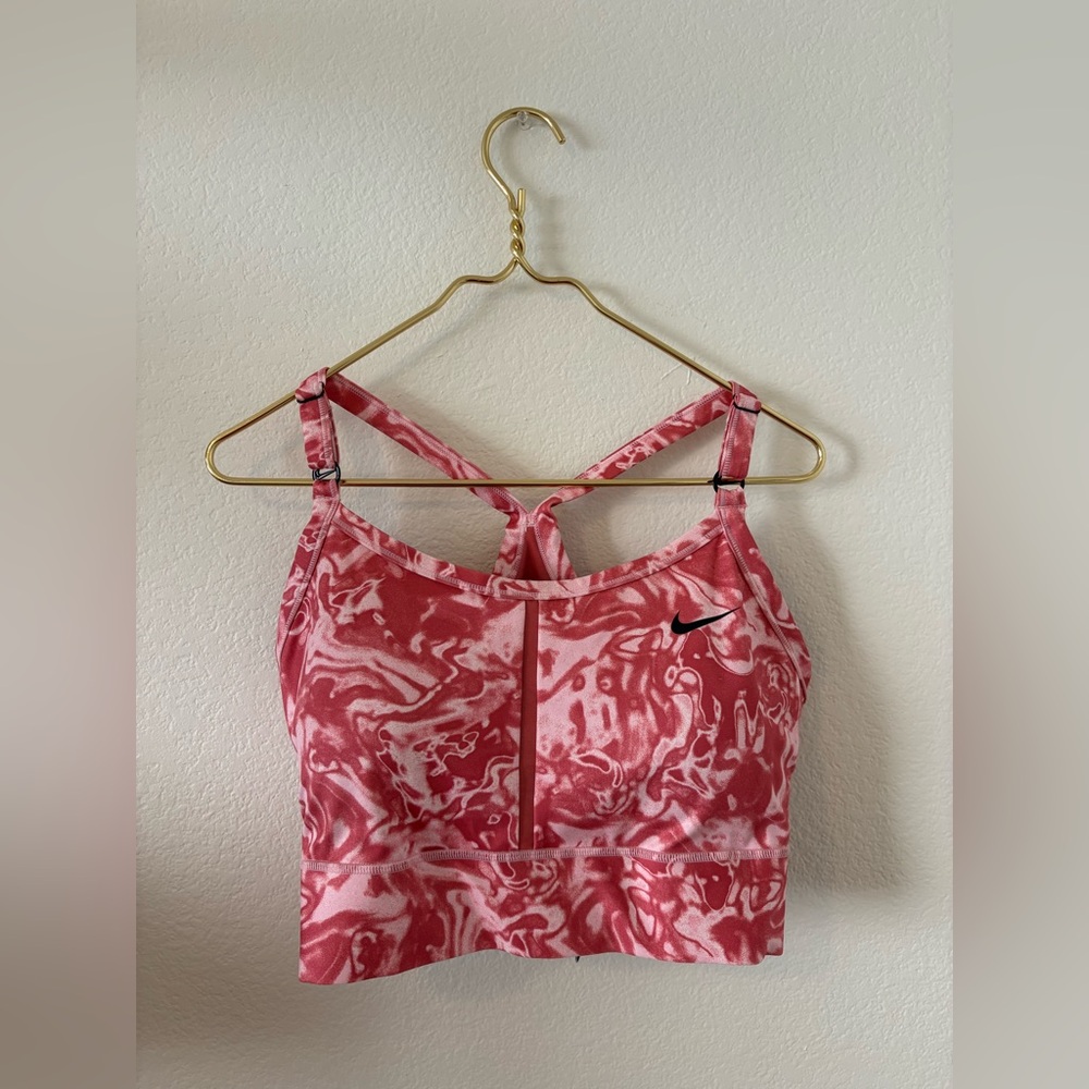 Nike Pink and White Sports Bra